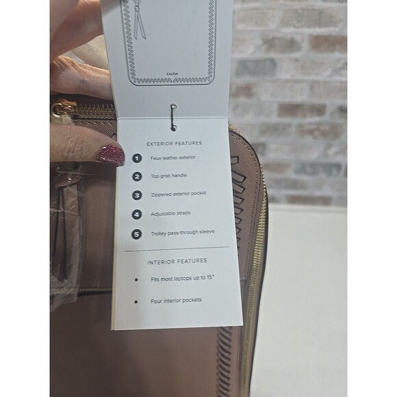 CALPAK Kaya 15" Laptop Backpack Caramel Vegan Leather Travel Work Bag NEW - Picture 4 of 11